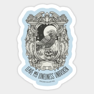 Edgar Allan Poe, Nevermore Raven Bookish Sticker